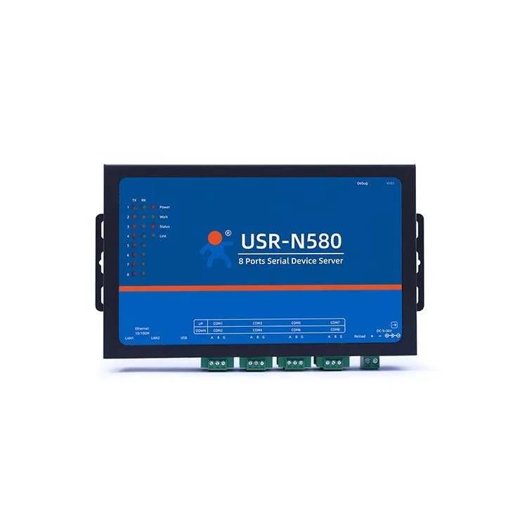 USR-N580 Ethernet Seriële Server 8 RS485 Poorten Converter Ondersteunt Meer Apparaten