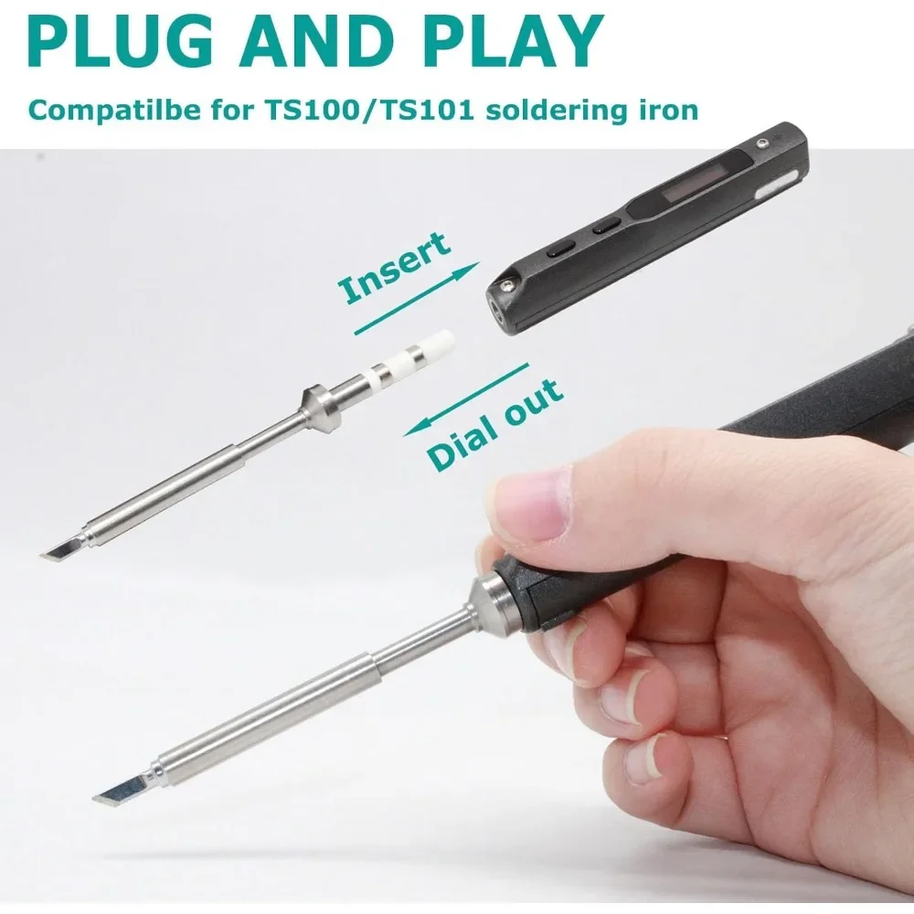 ‌Universal Soldering Iron Tips Set for TS100/TS101/T85  - Fast Heating, Easy Install for Pinecil & More‌