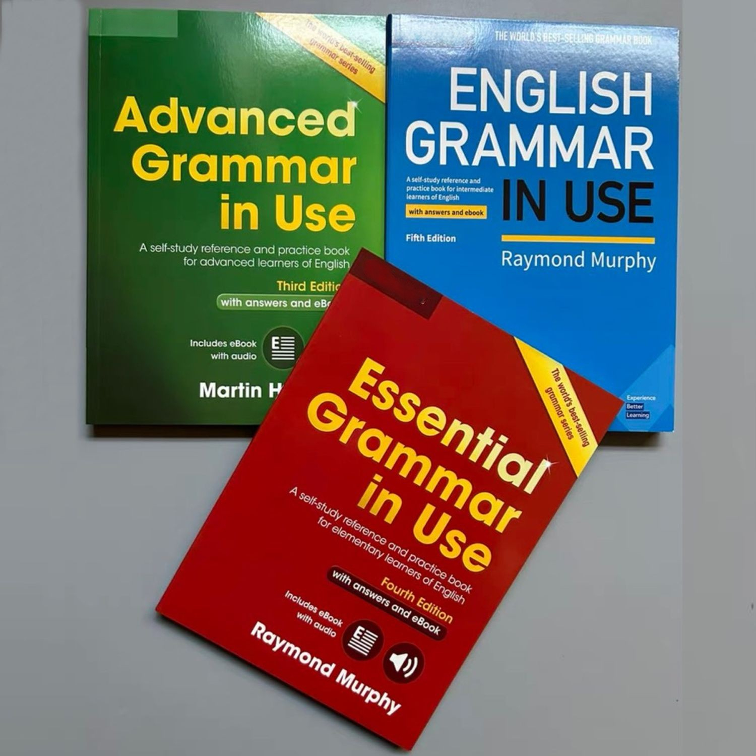 1 libro de gramática primaria en inglés, gramática en inglés esencial avanzada en uso, preparación de prueba en inglés profesional
