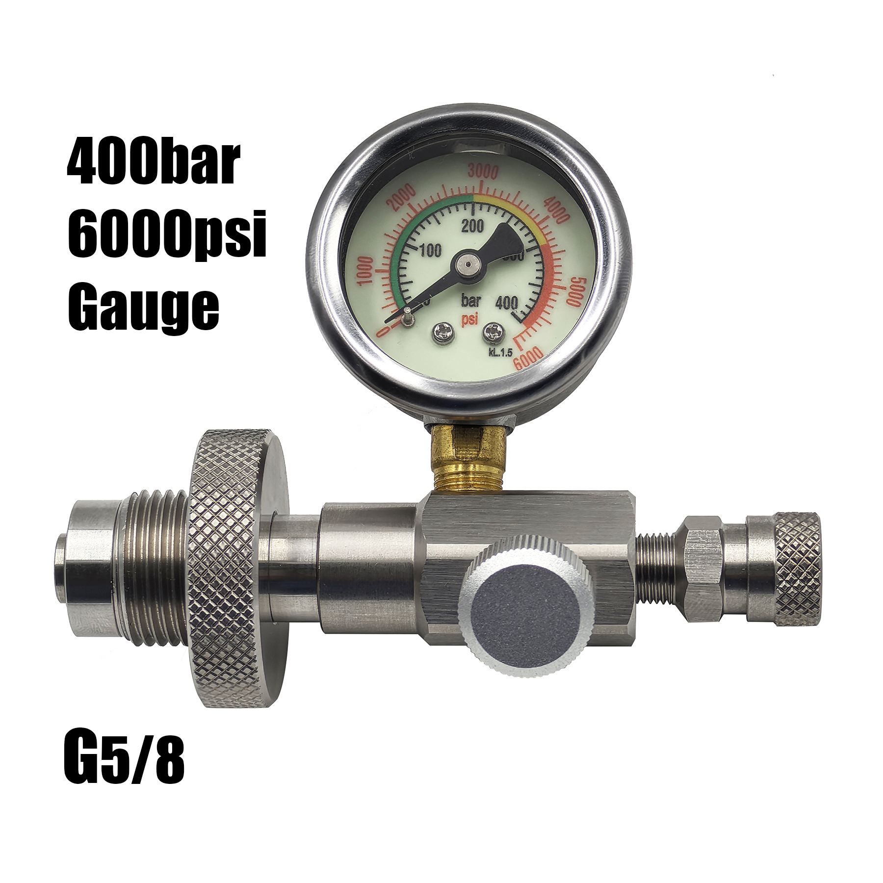 Adaptador de carga de estación de llenado HPA Scuba Diving HP, conector DIN, tanque grande a botellas pequeñas con manguera, calibre de 6000psi/400bar