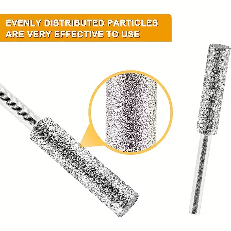 10-Piece Diamond Chainsaw Sharpening Set, Titanium-Coated Corundum Grinding Wheel, Rotary Tool File Stone, Suitable for Artificial Jade, Glass, Metal - No Power Required