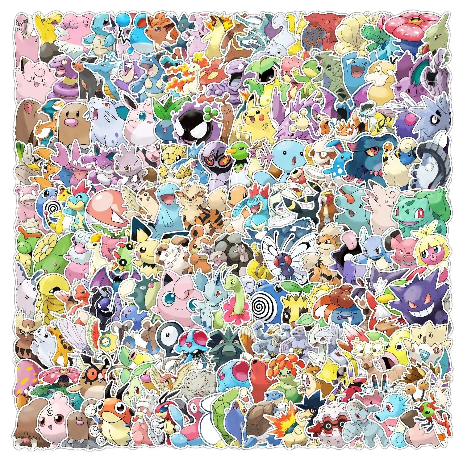 10/50/100/200 Uds Kawaii Pikachu Pokemon pegatinas motocicleta teléfono coche monopatín portátil pegatina impermeable juguete clásico
