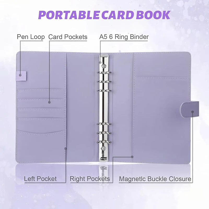 25 ชิ้นหน้า (4 กริด) การ์ดภาพ A5-Binder Kpop อัลบั้มภาพ Idol การ์ดหลวมเก็บหนังสือ Binder Binder Photocard ผู้ถือ