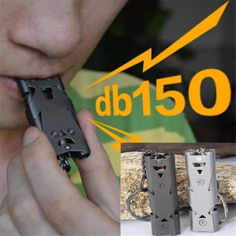 1PCs Tragbare Pfeife Anhänger Schlüsselbund Hohe Dezibel Outdoor Survival Notfall Camping Werkzeug