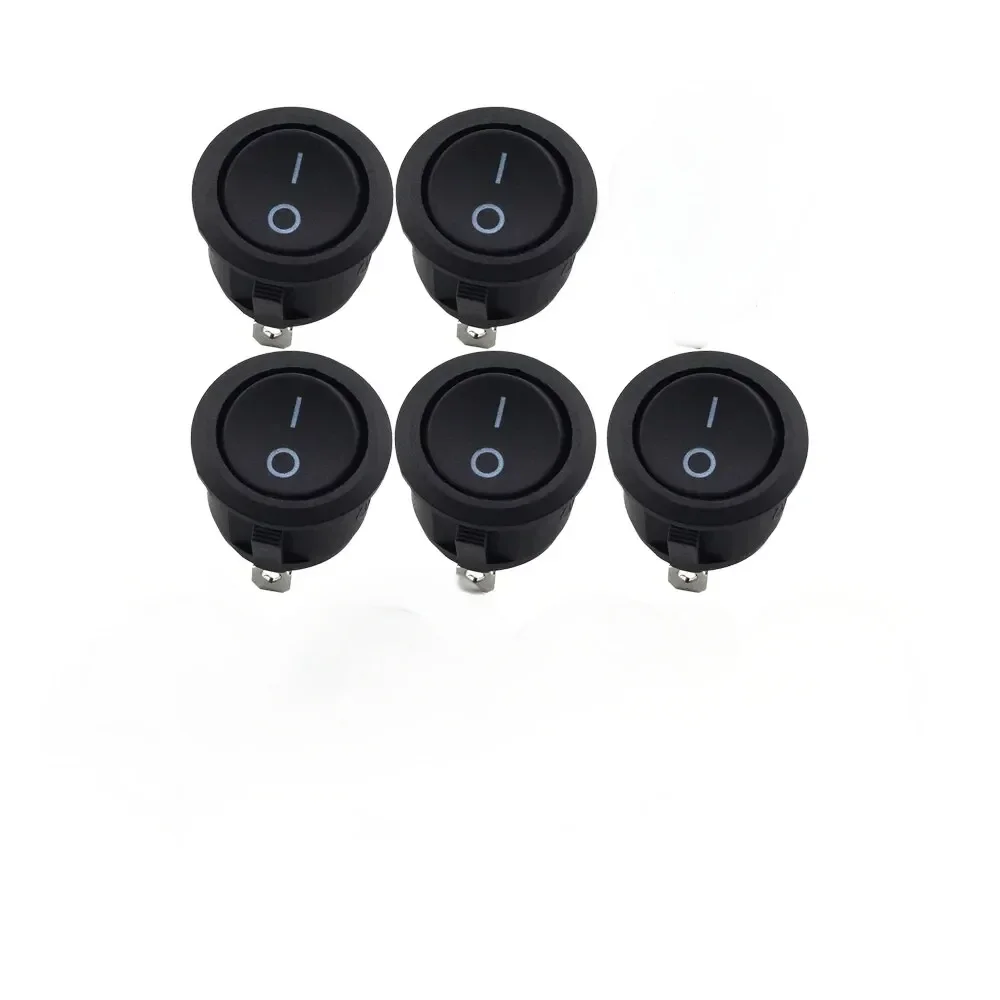 DaierTek 5PCS ON Off Runde Wippschalter SPST 20mm Mini 12 Volt DC Mini Kreis Kippschalter 12V für Auto Automotive RV 2 Pin