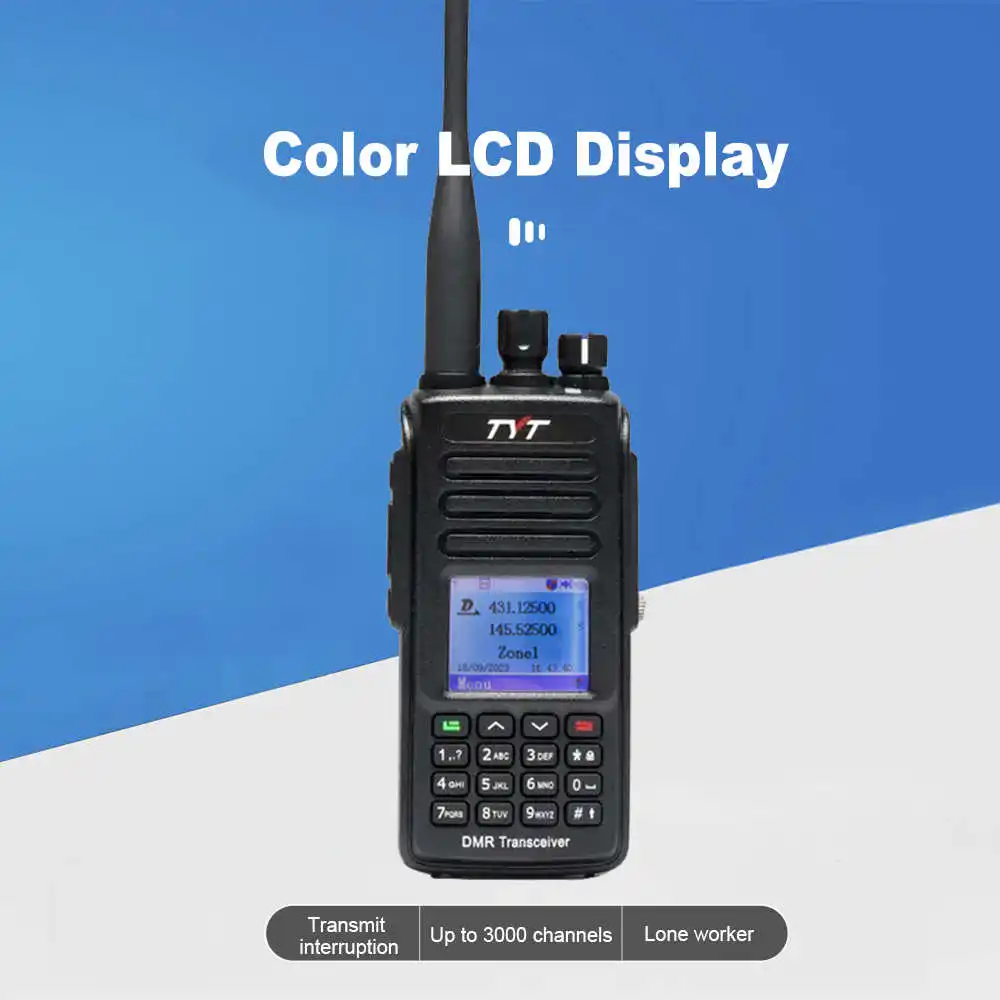 NEW 10W TYT MD-UV390PLUS AES256 Encryption DMR Digital Radio IP67 Dual Band 136-174&400-480mhz Walkie Talkie Long Range