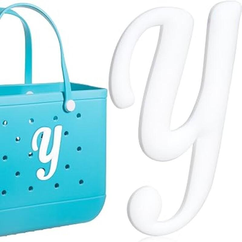 1pc Decorative Letter for Handbag, Color White Alphabet Letters Decor Accessories Alphabet 3D Letters for Beach Tote Bag