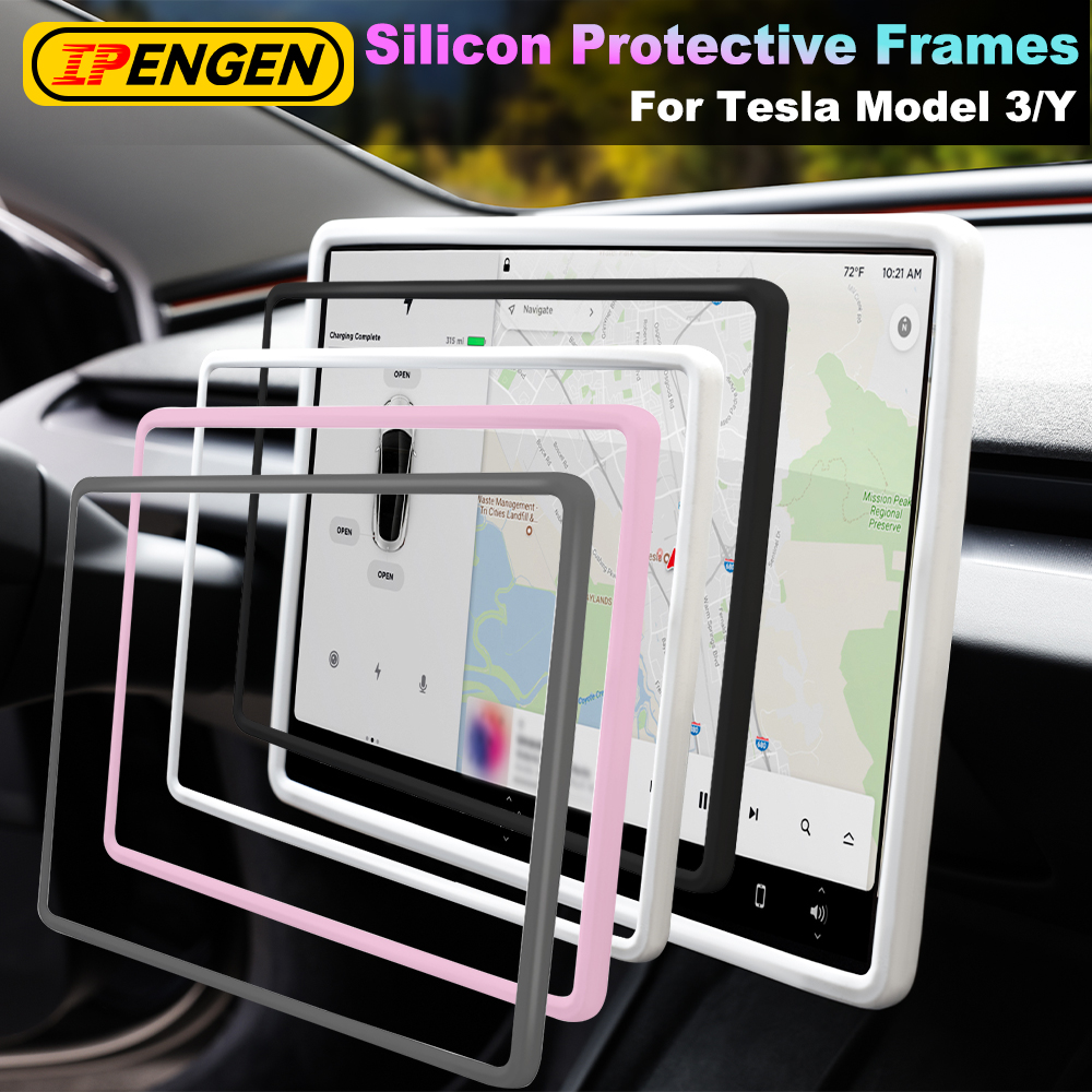 IPENGEN Para Tesla Highland Protetor de Tela Quadro de Silicone Display Edge Acessórios de Controle Central Para Tesla Modelo 3 Y