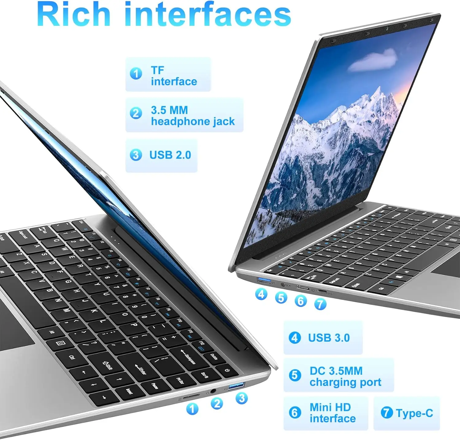 Jumper EZbook S5 laptop 14 inch, 12 GB RAM 256 GB SSD, processor Intel Celeron J4105 notebook, twee luidsprekers, Type-C, mini HDMI