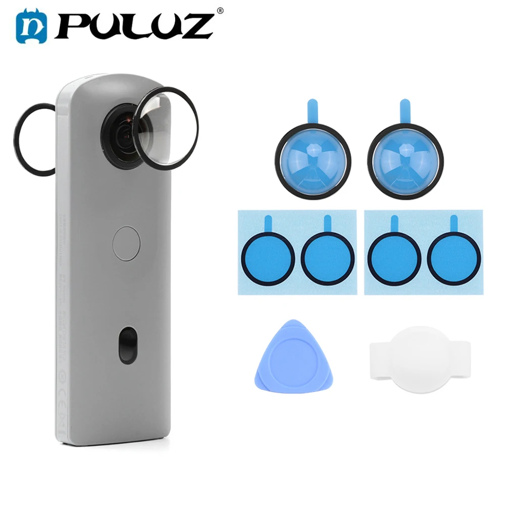 Protector de lente PULUZ para PC, accesorio para RICOH Theta SC2/S/V 360, cubierta de protección de lente para cámara frontal Tesla Model Y Juniper