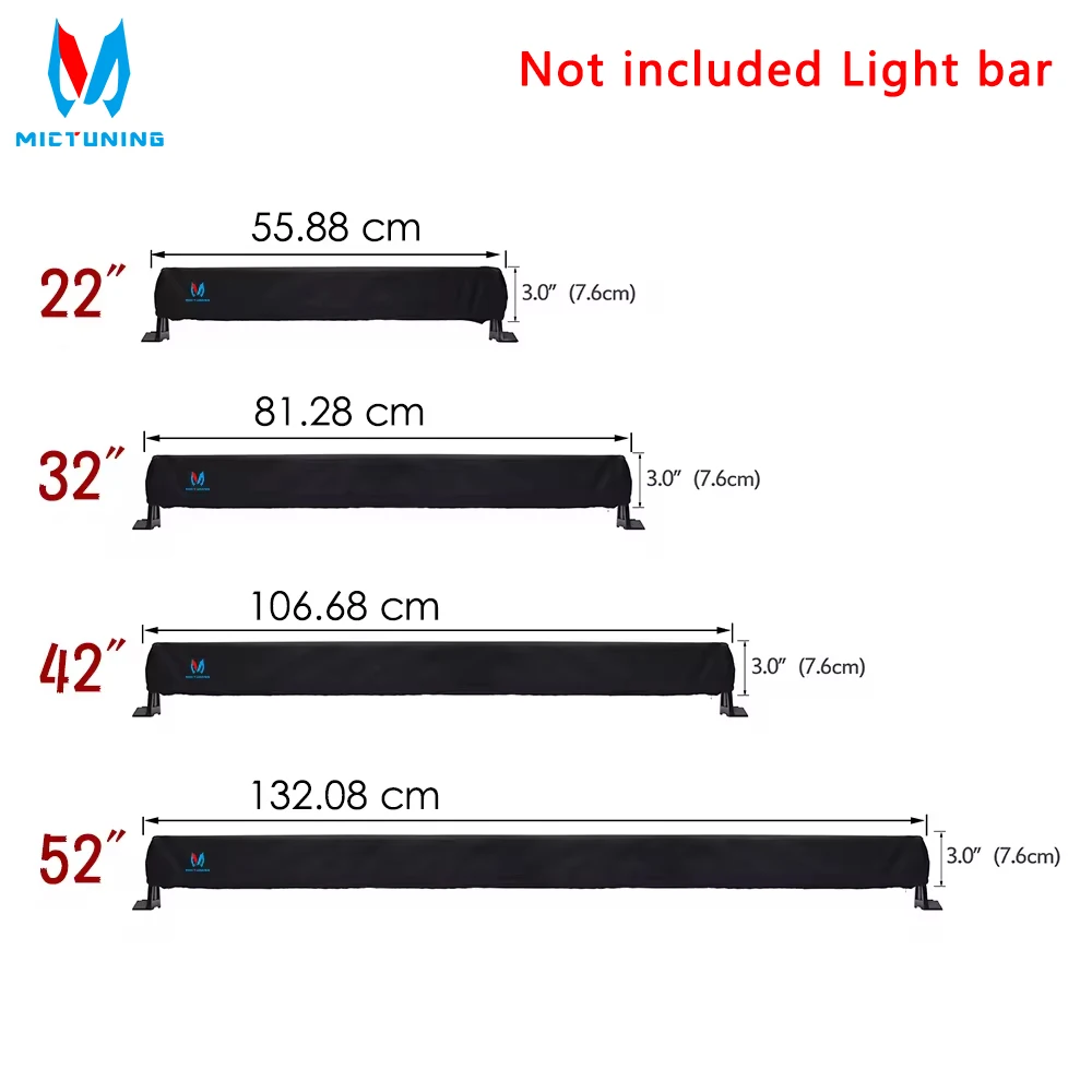 MICTUNING 22 "32'' 42 ''52'' Tự Động Đa Năng Phù Hợp Bao Da Nillkin Thẳng Cong LED Bar Cao Cấp bảo Vệ Tay Túi