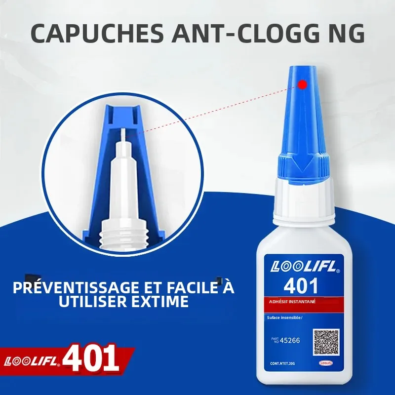 La nouvelle mise à jour 401 est une colle super puissante, sèche à 3 secondes, adaptée à la fabrication industrielle et à la réparation automobile. Très bonne adhérence et simple à utiliser.
