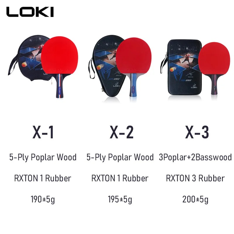 LOKI raquette de Tennis de Table série X 1 2 3 étoiles raquette de Ping-Pong batte récréative pour joueurs d'entrée
