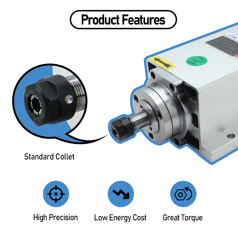 New Arrival 1.5KW CNC Spindle Motor 110v / 220v ER11 Spindle  24000RPM +1500w VFD 50/60hz + ER11A  wrench + 9pcs ER11 Collet
