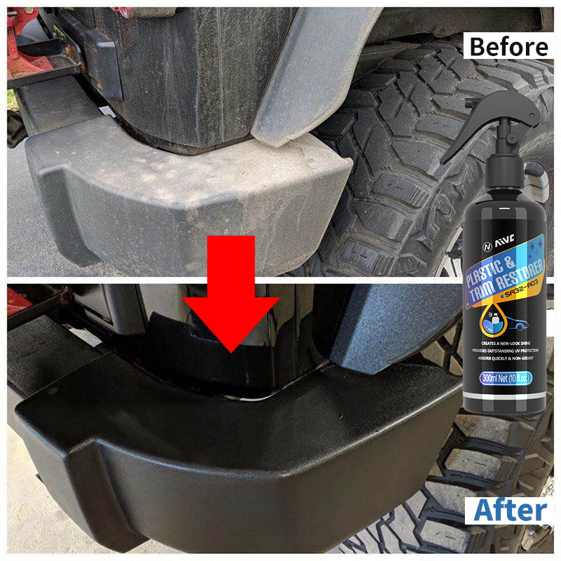 Car Plastic Rubber Trim Restorer Aivc Back To Black Gloss Coating Type Polish Spray Exterior Parts Renovator Clean Car Detailing