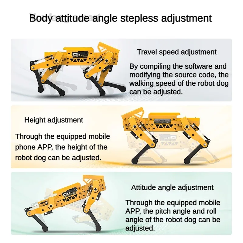 AI Robot Dog ESP32 Quadruped Visual Bionic Metal Robot For Arduino Robot DIY Kit for Python for Graphical Programmable Robot Dog