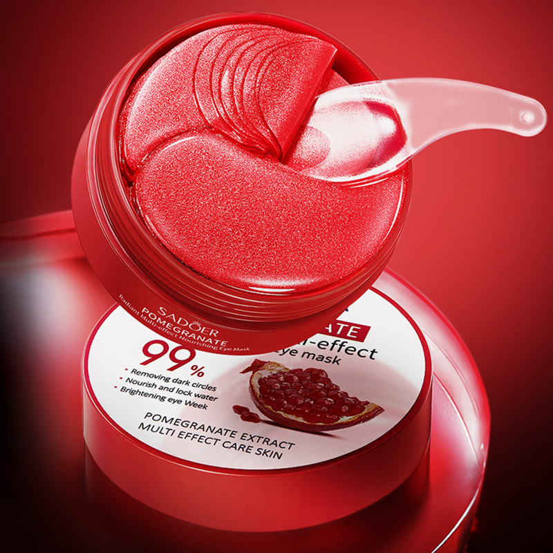 60 pçs sadoer vermelho romã colágeno máscara de olho endurecimento anti círculos escuros remover saco de olhos hidratante remendos de olho olhos cuidados com a pele