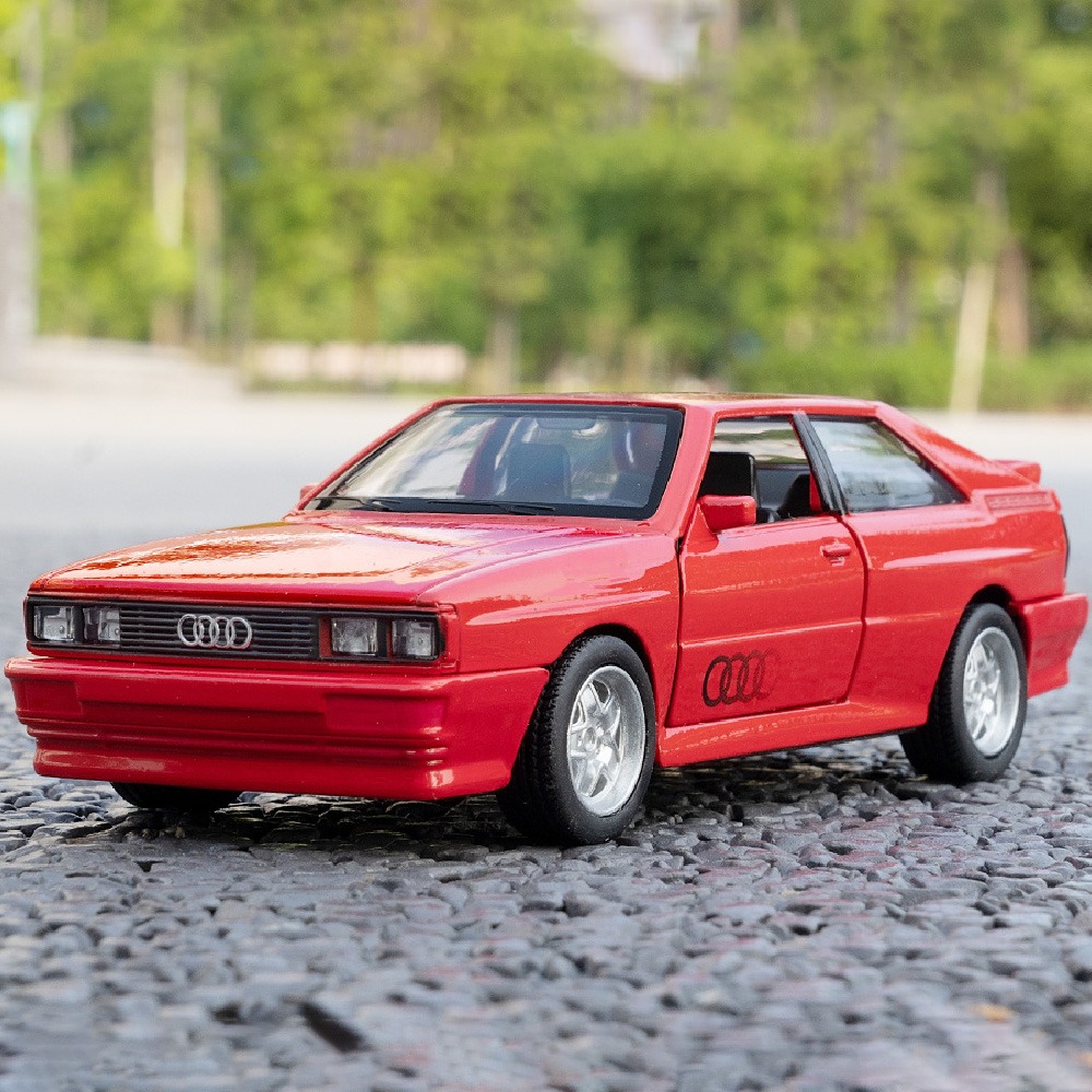 1:36 Audi Quattro 1980 Alloy Car Models Toy Diecasts Vehicles Model Doors Opened Pull Back Sport Car for  Kids Gift