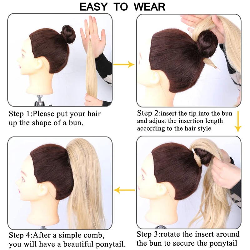 32 ''偽ポニーテールヘアエクステンションロングポニーテールヘア女性のための柔軟なラップアラウンドポニーテール天然合成馬の尾の髪