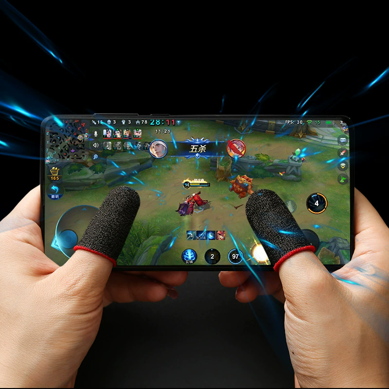 24 stuks mobiele telefoon vingermanchet Fibroid mobiele game touchscreen vezel ademend en zweetbestendig wandelspel vingermanchet