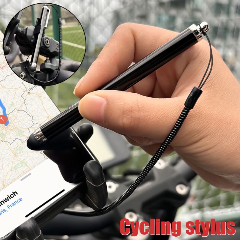 Capacitive Screen Stylus Portable Riding Stylus For Mobile Phones Tablets Universal Stylus with Spring Cable And Pen Clip