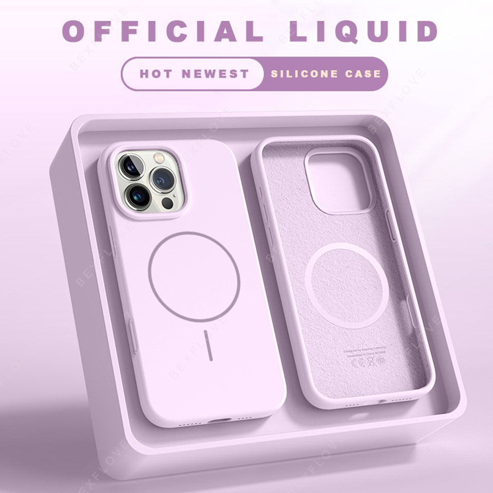 Magnetic Phone Case For iPhone 15 14 16 Plus 11 12 13 16 Pro Max Silicone Official Lanyard Magsafe Strap Protector Soft Cover