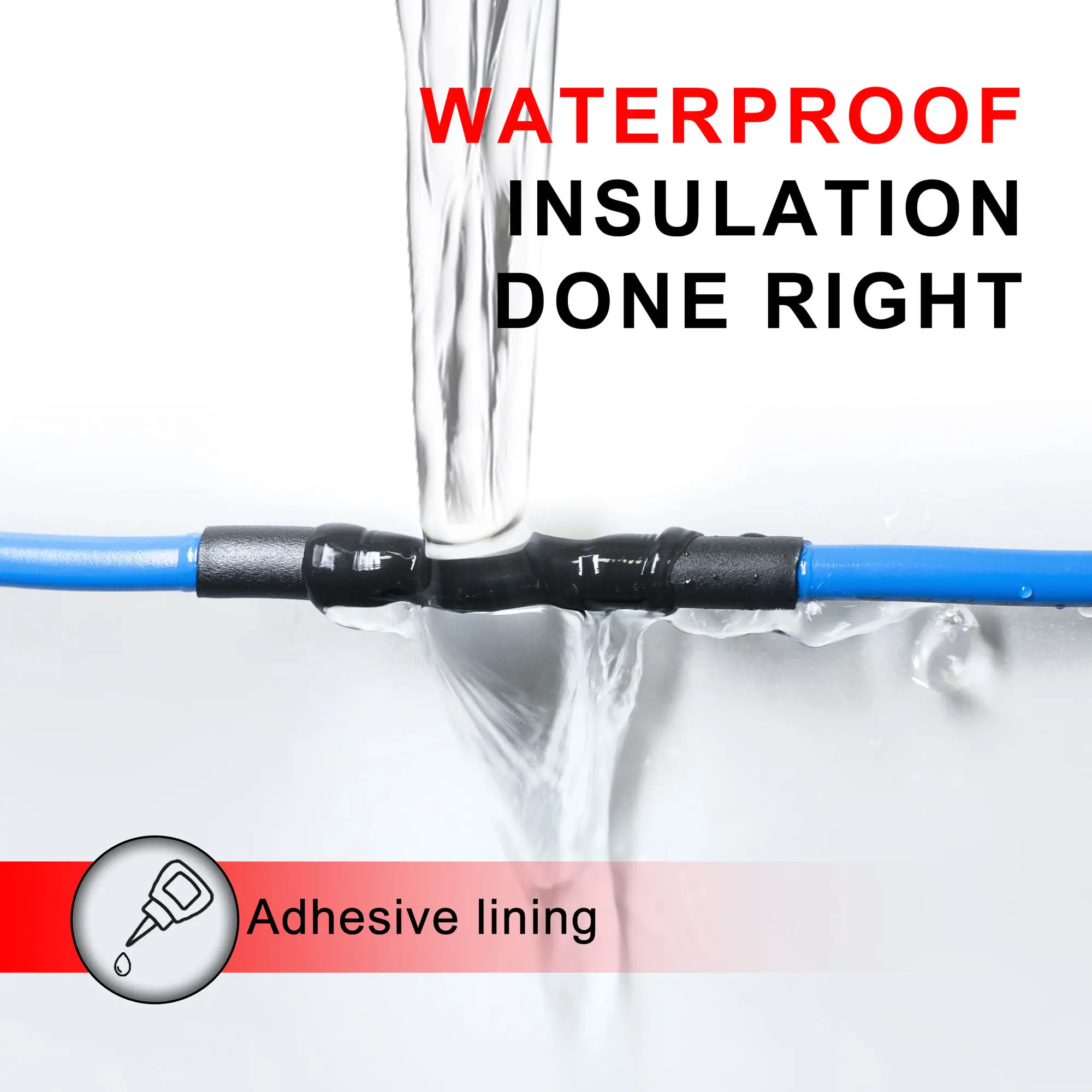 Tube thermorétractable 1M 4:1, avec colle, thermorétractable, double paroi, 4/6/8/12/16/20MM