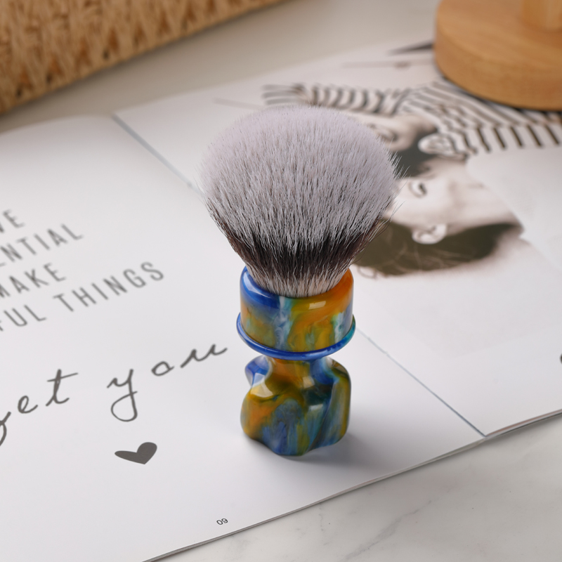 YAQI noche estrellada nueva brocha de afeitar húmeda para hombre de pelo sintético de 28MM