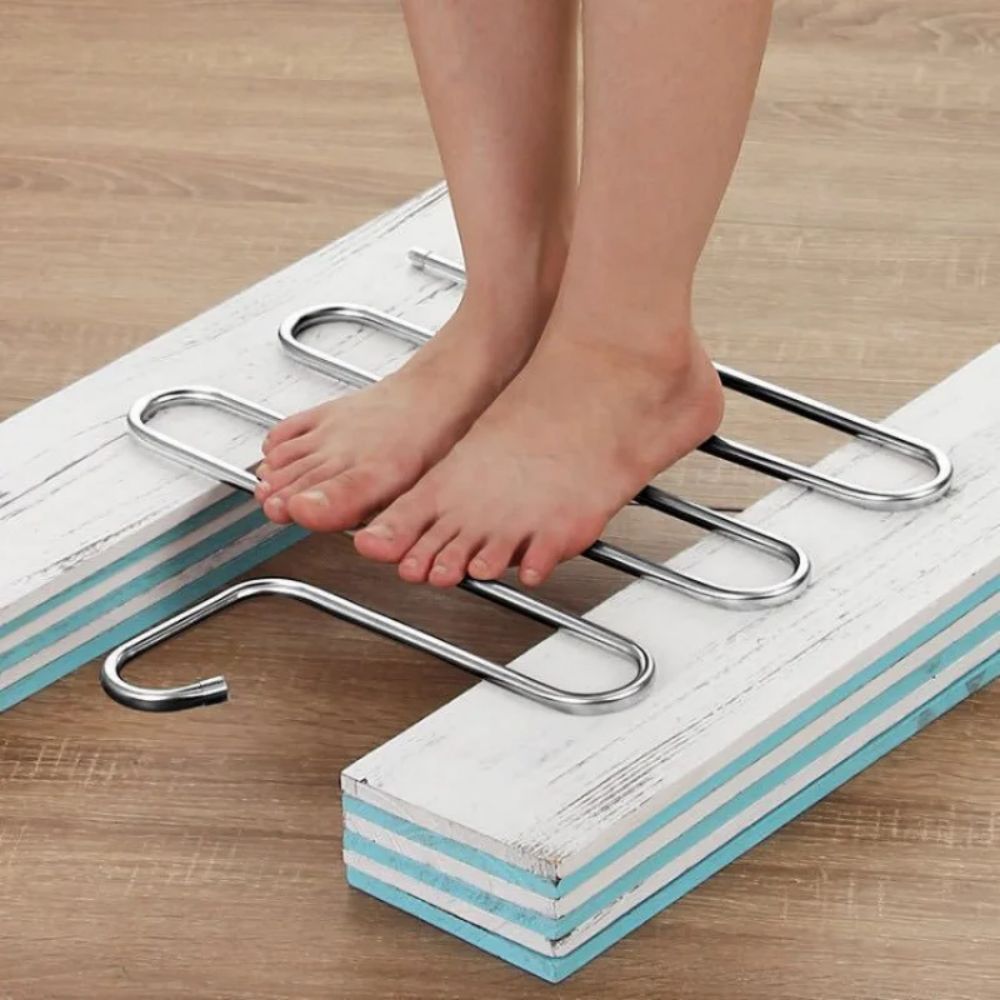 Cabides de roupas multifuncionais de 5 camadas, rack de armazenamento de calças antiderrapante, rack de pano com múltiplas funções para pendurar e armazenar