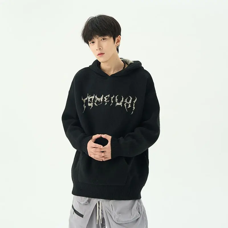 Suéter masculino americano com padrão de centopéia, suéter com capuz, retrô, high street, masculino e feminino, suéter da moda