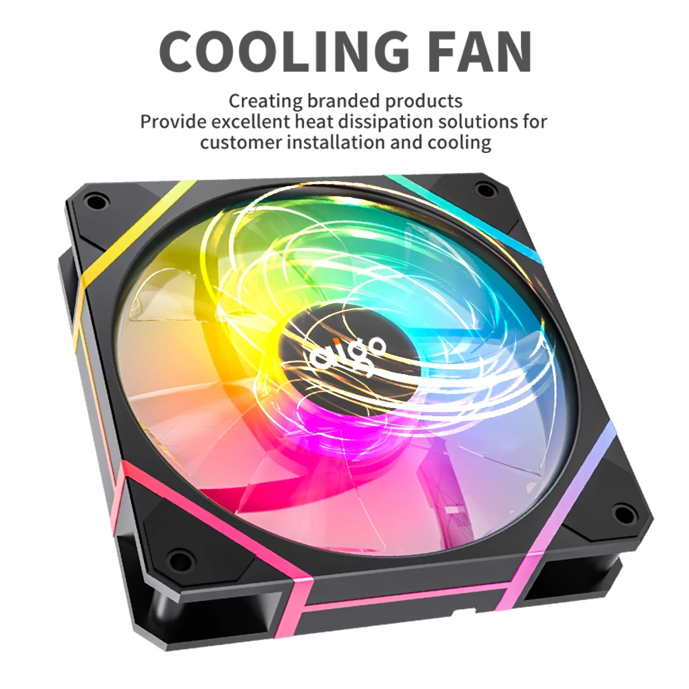 Aigo AM12PRO RGB-LÜFTER Ventoinha 120 mm PC-Computergehäuselüfter PWM 12 cm weißer CPU-Wasserkühler Silent ARGB-Lüfter Kühlung Ventilador