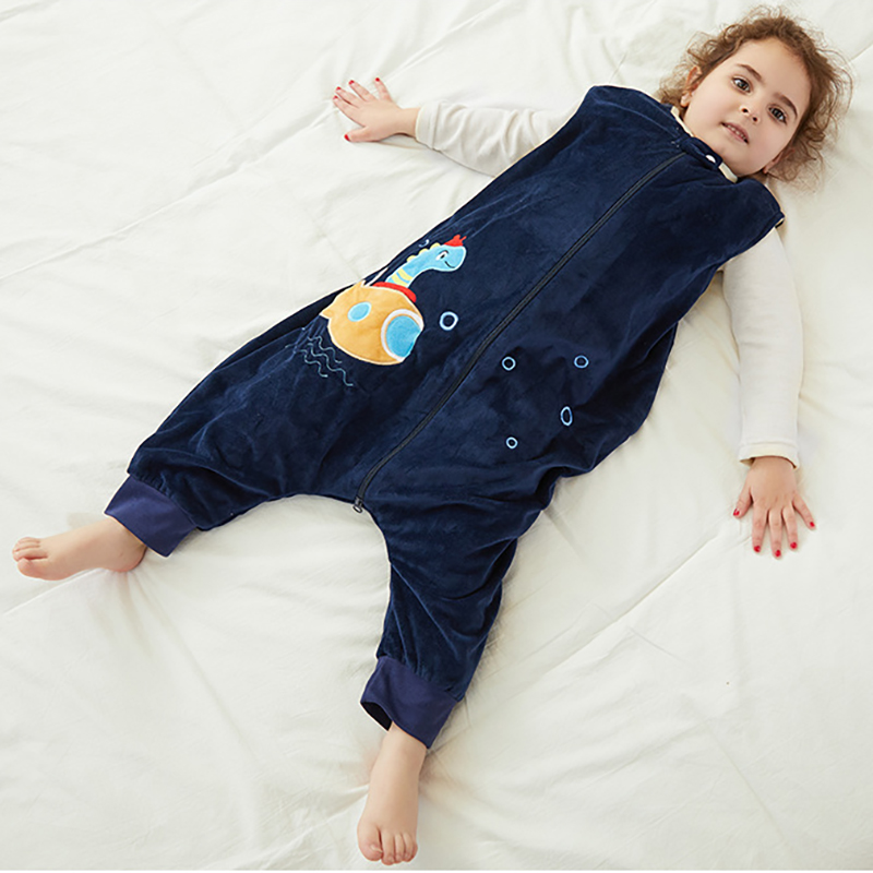 MICHLEY Cartoon Bambini Sacco a pelo per bambini Sacco con piedi Senza maniche Indumenti da notte Sacco a pelo Pigiama per ragazze Ragazzi Bambini Unisex 1-6T