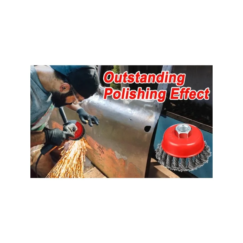 M14 twisted wire wheel for removing strong coatings, deburring, and descaling, 75mm, suitable for metal grinders