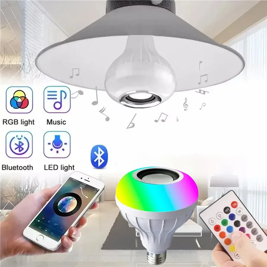 85-265V E27 Lampadina musicale Bluetooth RGBW con telecomando DJ Disco Stage Lampadine per altoparlanti per camera da letto Soggiorno Illuminazione scenica