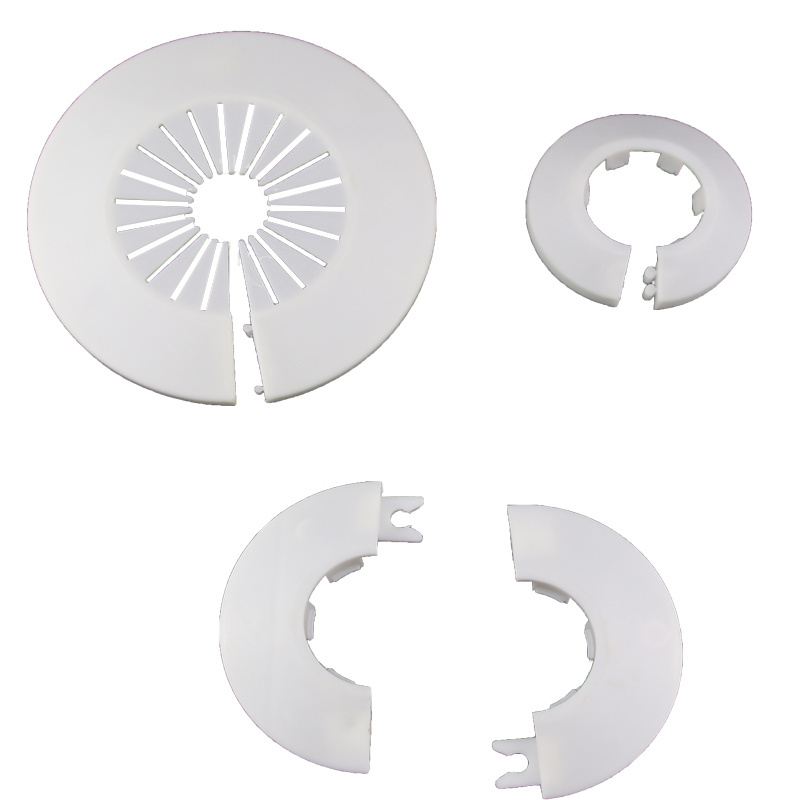 Placa de cubierta de grifo redonda de 4 puntos, cubierta decorativa de plástico con orificio de pared para válvula angular, protección de tubería, accesorios de cocina, 2 uds.