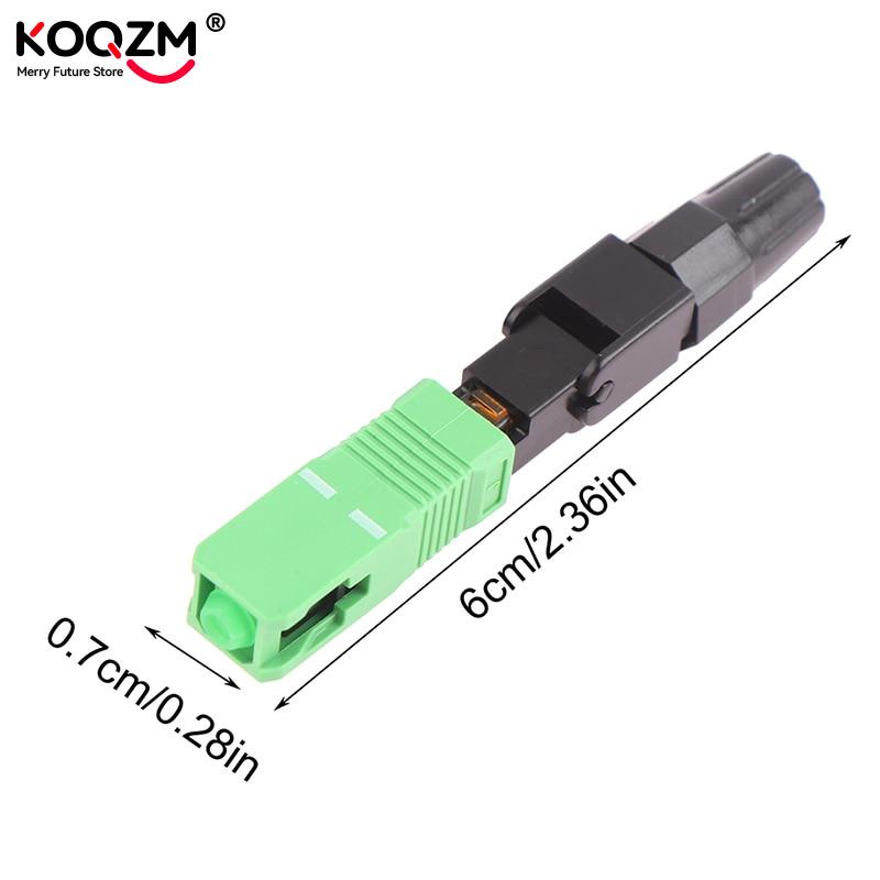 Conector rápido de fibra óptica SC APC integrado, adaptador de modo único FTTH, montaje de campo, 5 piezas