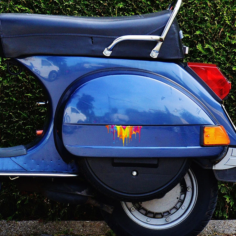 1pc 流体ペイントレインボーオートバイステッカー防水ビニールデカールバイク電気自動車フロントカウルタンクサイドフェアリング装飾