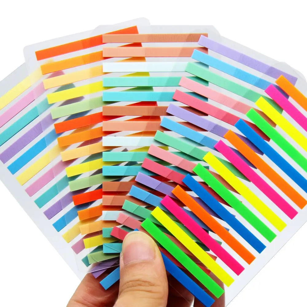 3000 Sheets Color Stickers Transparent Fluorescent Index Tabs Flags Sticky Note Page Bookmark School Office Supplies Stationery