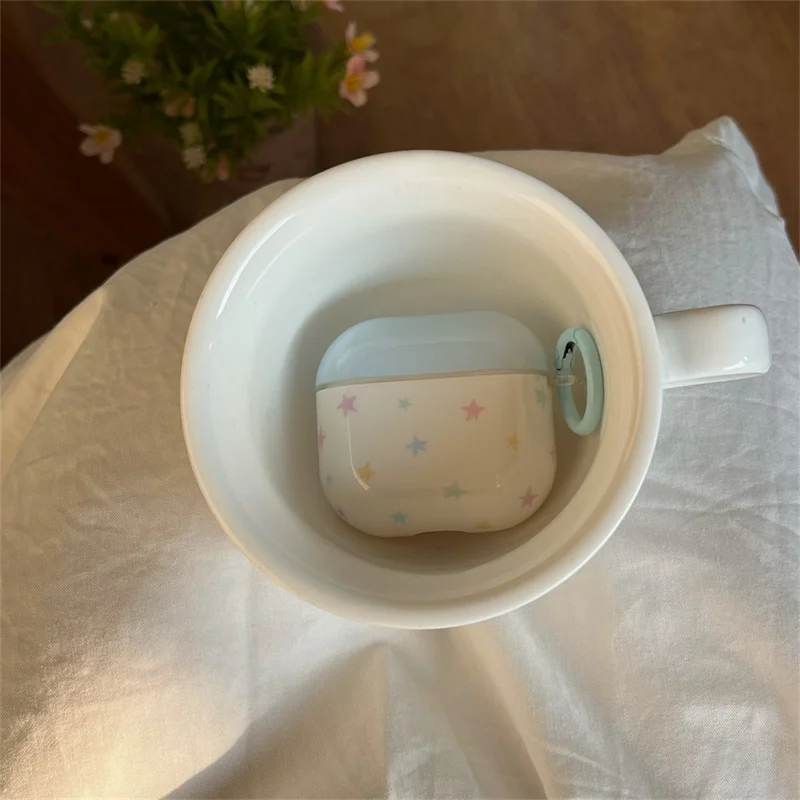 Estrellas coloridas para iPhone funda para auriculares Airpods4 funda para auriculares inalámbricos Bluetooth Airpodpro2 iPod funda para auriculares funda Airpods3