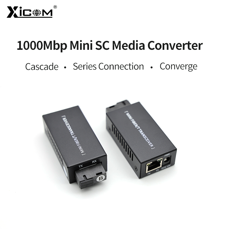 1 par gigabit 100/1000m a/b sc ethernet fibra switch conversor de mídia rj45 transceptor óptico 20km interruptor de fibra com fonte de alimentação