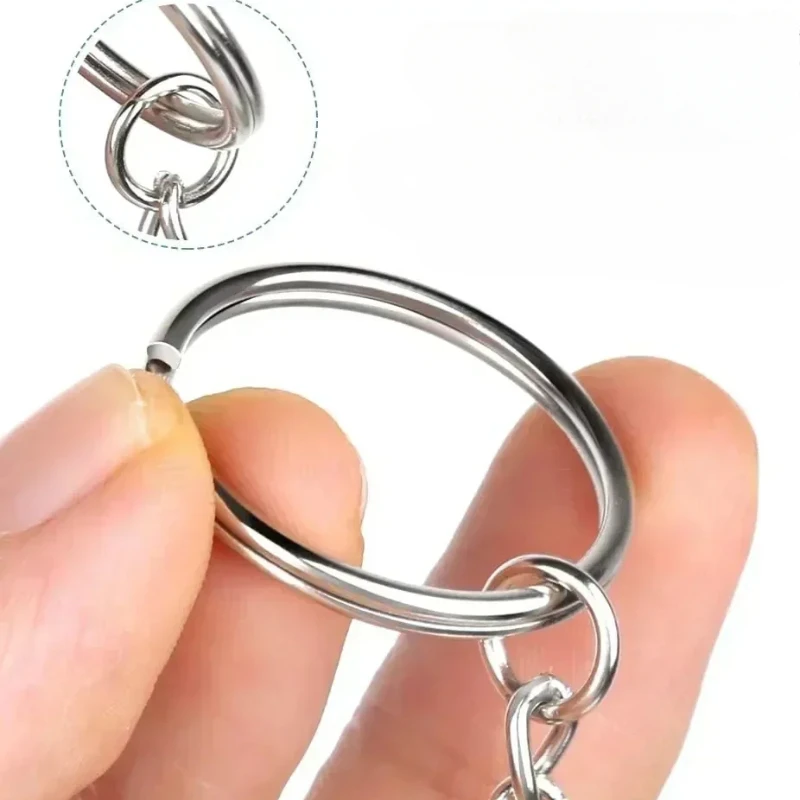 10/50/100pcs Silver Plated Metal Blank Keyring  Split Ring Keyfob Key Holder Rings DIY Findings Making Keychain Accessories