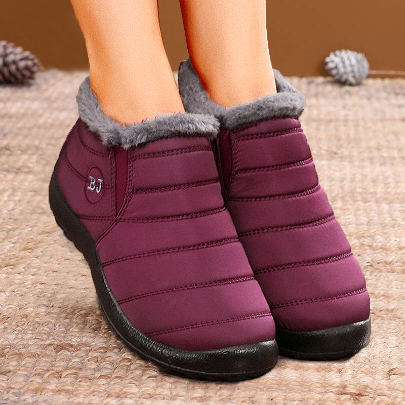 Botas de nieve para Mujer, zapatos gruesos con plataforma de invierno para Mujer, zapatos sin cordones, botines Punk, nuevos zapatos de invierno para mantener el calor, Botas para Mujer
