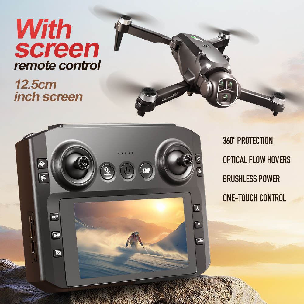 M7 Mini Drone 4K Professionele HD Camera met Groot Scherm 2.4G WIFI FPV Dron Borstelloze Optische Stroom Hover opvouwbare Quadcopter
