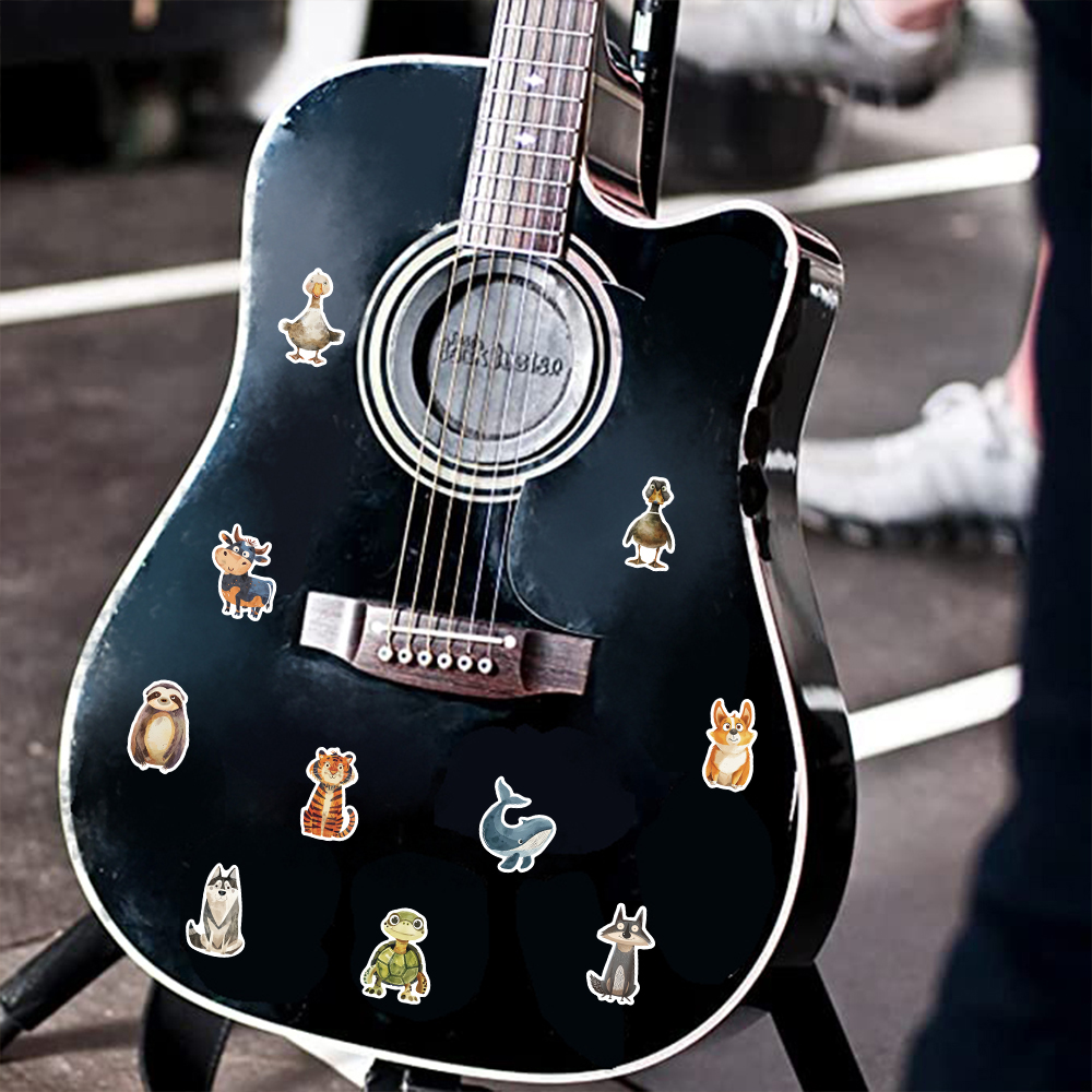 50 個かわいい奇妙な水彩動物漫画ステッカー DIY ラップトップ電話荷物カップ防水落書き自転車車デカール