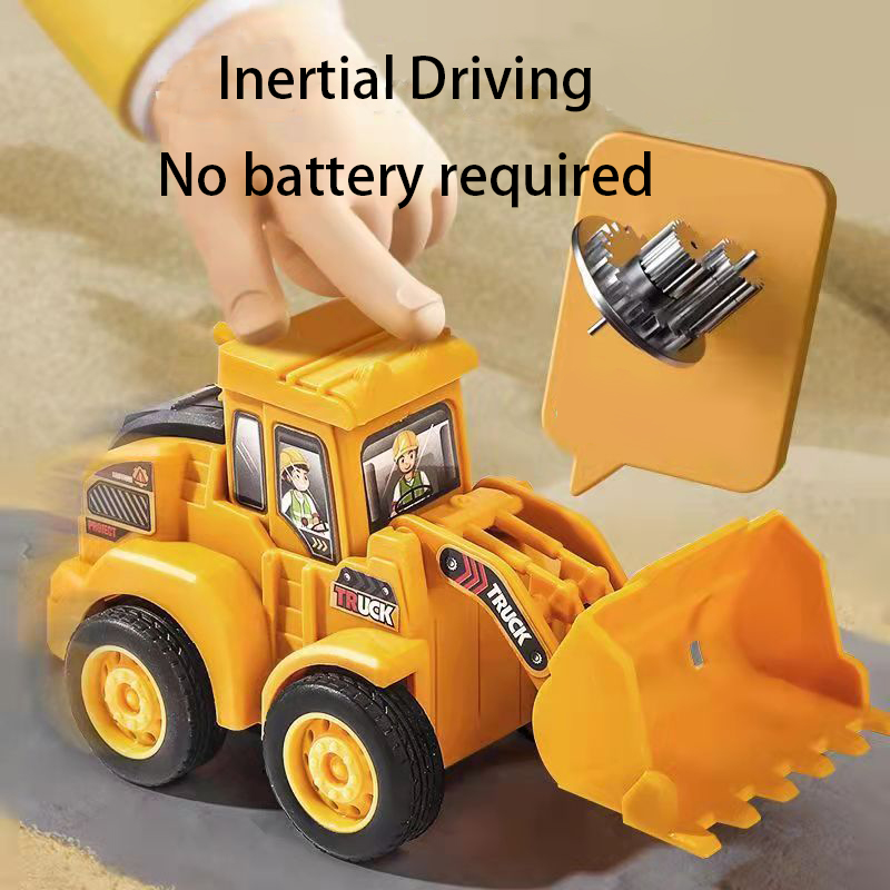 Trägheitsauto, Spielzeug, technisches Fahrzeug, Modellauto, Presse, Schiebebagger, Bulldozer, Kinder, pädagogisches Baufahrzeug, Kinder