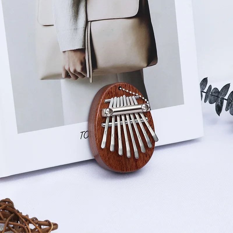 8 tasti Mini Kalimba in legno di alta qualità squisito dito pollice pianoforte Marimba musicale buon accessorio regalo pendente