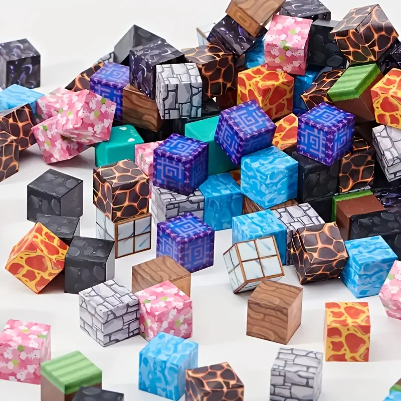 อัพเกรด Magnetic Building World Blocks ของเล่นสร้างโลกชุดสําหรับชายหญิง STEM Montessori Sensory Cubes สําหรับเด็กวัยหัดเดิน