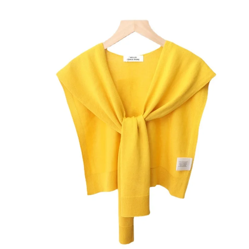 Bufanda coreana de verano para mujer, cuello falso, protector de cuello, tejido fino, capa anudada de otoño, chal protector solar