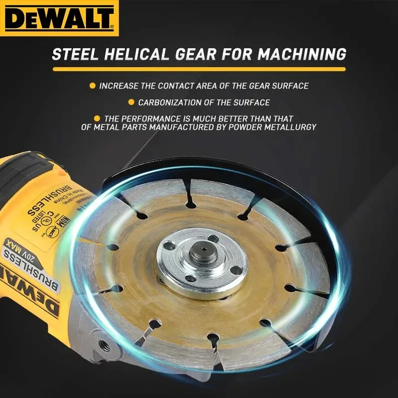 DEWALT 20V MAX* Angle Grinder, Paddle Switch,DCG416B 125mm Wireless Brushless Angle Grinder 9000RPM Lithium Battery Powered Cutt