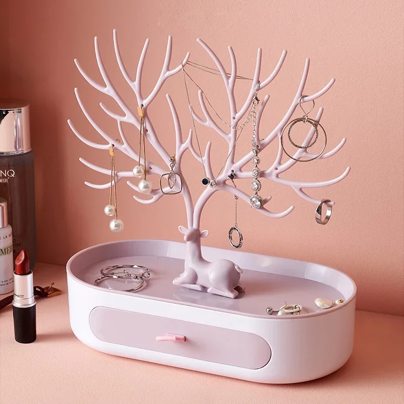 Schmuckständer, Geweih, Ohrringe, Halsketten, Ringe, Display, Armband, Hirsch, Schmuck-Organizer, Ständer, Tablett, Baum, Geschenke für Frauen